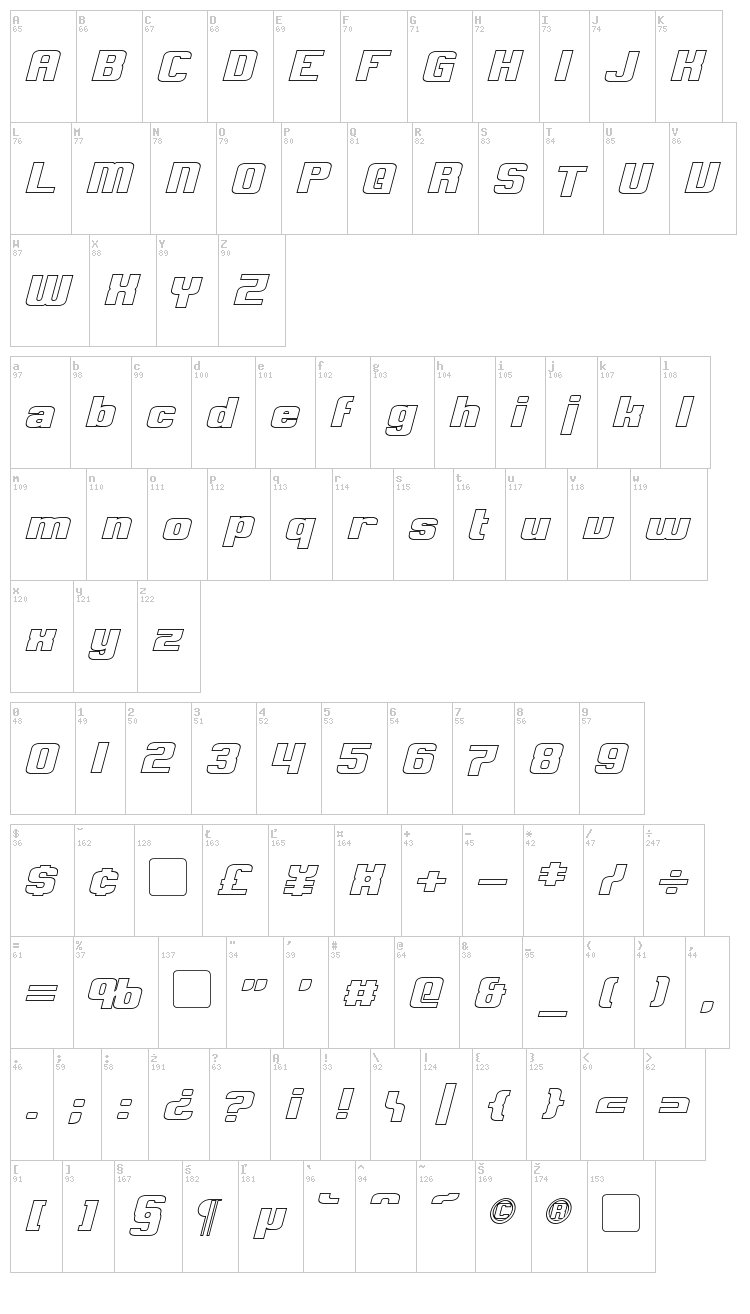 Clark font map